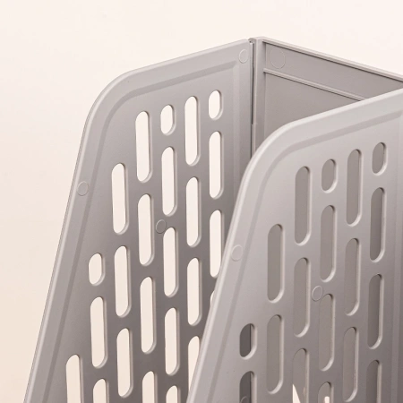 Лоток вертикальный Deli E9844 GREY E9844 4отд. сборный для бумаг 325x257x275мм серый пластик