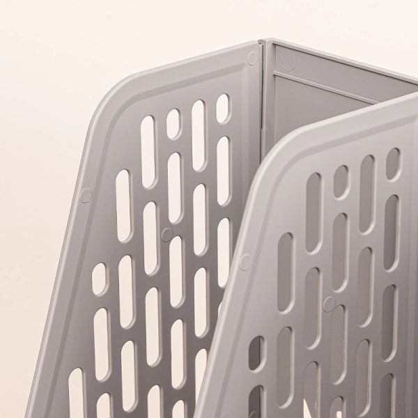 Лоток вертикальный Deli E9844 GREY E9844 4отд. сборный для бумаг 325x257x275мм серый пластик