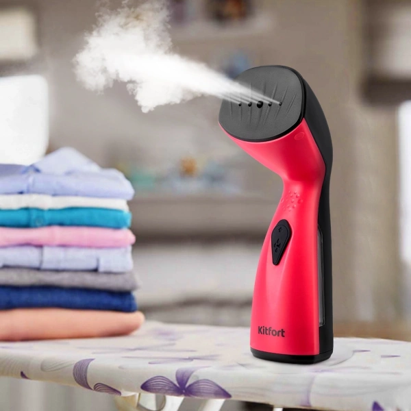 Отпариватель ручной Kitfort КТ-9201 980Вт черный/малиновый