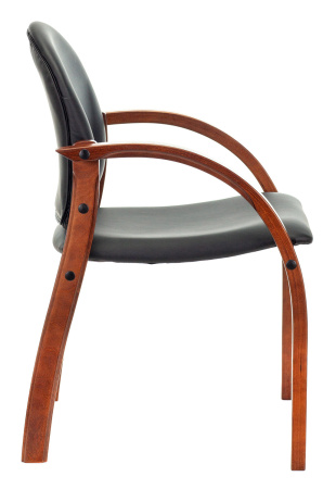 Стул Бюрократ ДЖУНО черный эко.кожа на ножках дерево