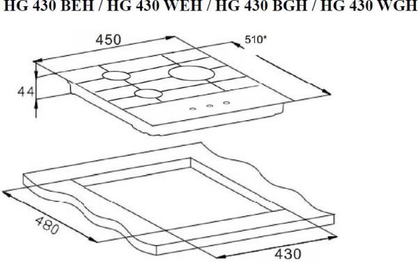 Газовая варочная поверхность Weissgauff HG 430 WGH белый