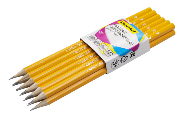 Карандаш ч/г Silwerhof Basic 120637-00 2мм HB шестигран. дерево карт.пер.