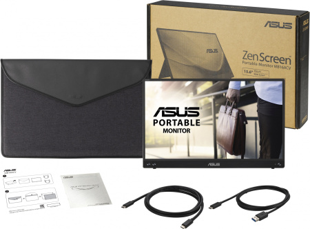 Монитор Asus 15.6" Portable MB16ACV темно-серый IPS LED 16:9 глянцевая 250cd 178гр/178гр 1920x1080 60Hz FHD USB 0.83кг