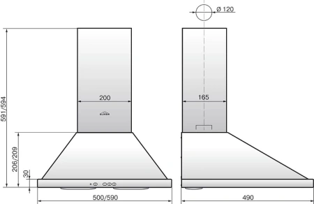 Вытяжка каминная Elikor Оптима 50П-400-П3Л белый управление: ползунковое (1 мотор)