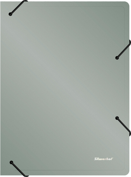 Папка архивная на резинке Silwerhof Perlen 311915-77 полипропилен 1мм корешок 100мм A4 серебристый металлик