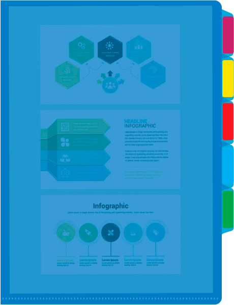 Папка-уголок Бюрократ -E366 5 уровн. A4 пластик 0.15мм ассорти