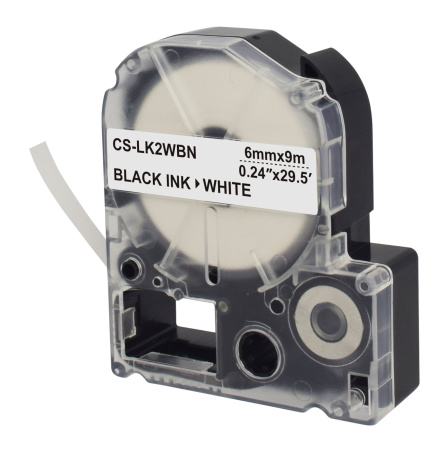 Картридж ленточный Cactus CS-LK2WBN LK-2WBN черный на белом 6x9 для Epson LW300/LW400/LW700/LW600P/LW1000P/K400/Z700/Z900
