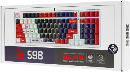 Клавиатура A4Tech Bloody S98 Sports Navy BLMS Plus механическая синий/белый USB for gamer LED (S98 S