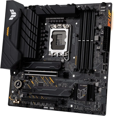 Материнская плата Asus TUF GAMING B660M-PLUS WIFI Soc-1700 Intel B660 4xDDR5 mATX AC`97 8ch(7.1) 2.5Gg RAID+HDMI+DP