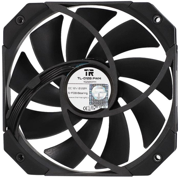 Вентилятор для корпуса Thermalright TL-D12B 120х120x25 черный 4-pin 25.2дБ Ret