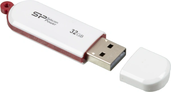 Флеш Диск Silicon Power 32Gb LuxMini 320 SP032GBUF2320V1W USB2.0 белый