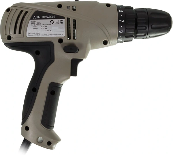 Дрель-шуруповерт Интерскол ДШ-10/260Э2 260Вт патрон:быстрозажимной (211.1.1.00)