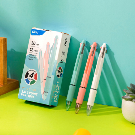 Ручка шариков. Deli EQ181 ассорти d=1мм ассор. черн.