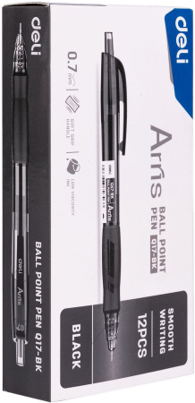Ручка шариков. автоматическая Deli Arris EQ17-BK черный d=0.7мм черн. черн. резин. манжета
