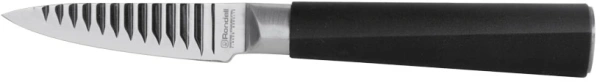 Нож кухонный Rondell Flamberg RD-684 стальной универсальный для овощей лезв.90мм рифленый край черный блистер