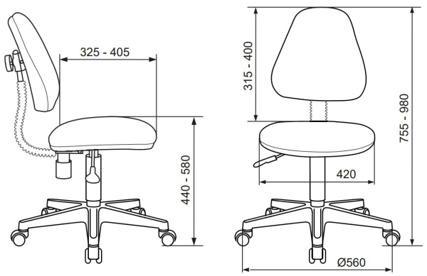 Кресло детское Бюрократ KD-4 зеленый карандаши крестов. пластик