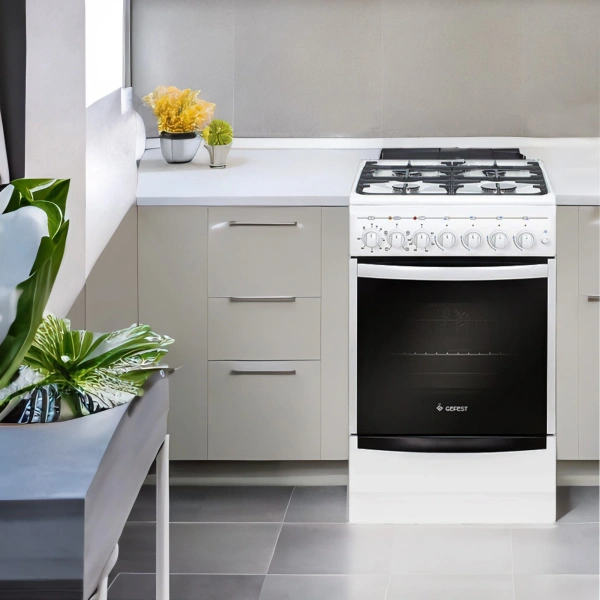 Плита Комбинированная Gefest 5102-02 белый реш.чугун