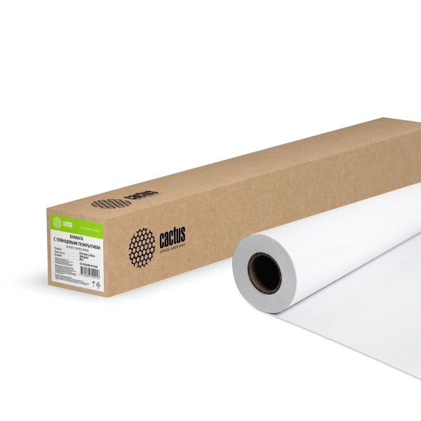 Бумага Cactus CS-PG200-91430 36"(A0) 914мм-30м/200г/м2/белый глянцевое для струйной печати втулка:50.8мм (2")