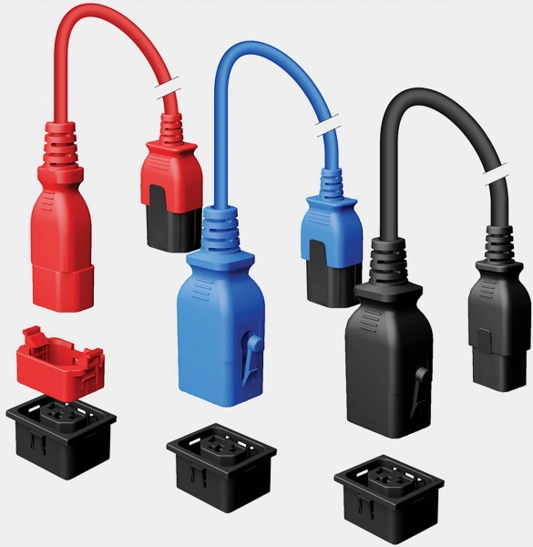 Шнур питания RakTek P-Lock (RTPCL131410R) C13-С14 проводник.:3x2.5мм2 1м красный