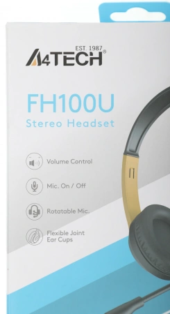 Наушники с микрофоном A4Tech Fstyler FH100U желтый/черный 2м накладные USB оголовье (FH100U (BUMBLEBEE))