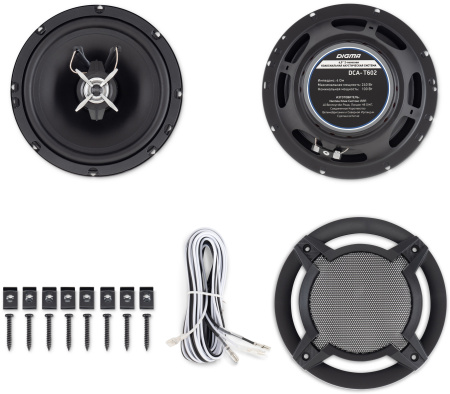 Колонки автомобильные Digma DCA-T602 280Вт 86дБ 4Ом 16.5см (6 1/2дюйм) (ком.:2кол.) коаксиальные двухполосные