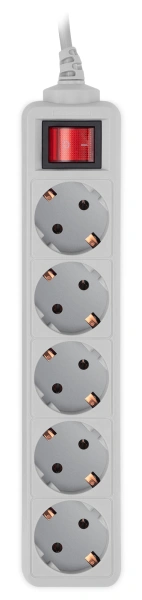 Сетевой фильтр PC Pet AP01006-5-G 5м (5 розеток) серый (пакет ПЭ)