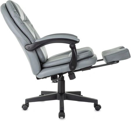 Кресло руководителя Бюрократ CH-868N-BF серый эко.кожа крестов. пластик подст.для ног