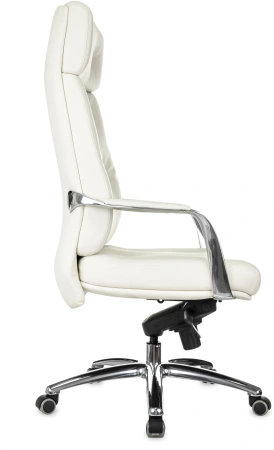 Кресло руководителя Бюрократ _DAO белый кожа крестов. алюминий