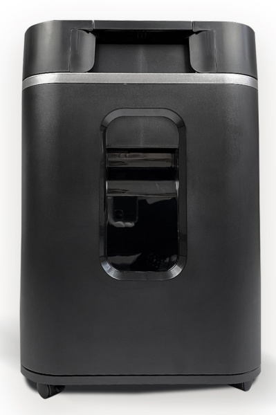 Шредер Heleos АП37-4 черный/серебристый с автоподачей (секр.P-4) фрагменты 220лист. 37лтр. скрепки скобы пл.карты