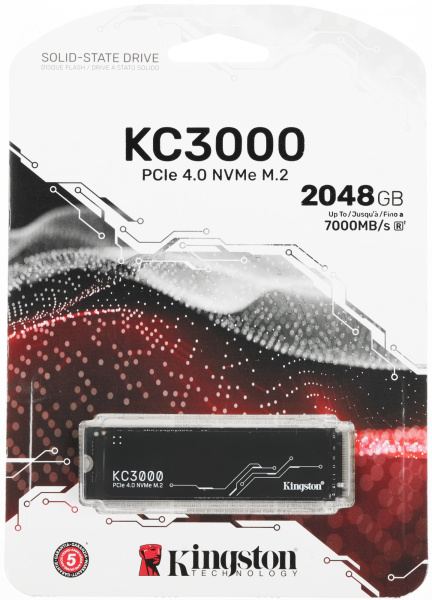 Накопитель SSD Kingston PCI-E 4.0 x4 2Tb SKC3000D/2048G KC3000 M.2 2280