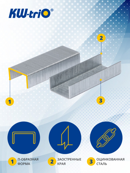 Скобы для степлера N10 Kw-Trio 0100/20 оцинкованные (упак.:20x1000шт.)