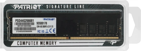 Память DDR4 4Gb 2666MHz Patriot PSD44G266681 Signature RTL PC4-21300 CL19 DIMM 288-pin 1.2В single rank Ret