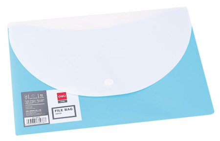 Конверт на кнопке Deli E38977 A4 гориз. расшир. полипропилен 0.18мм ассорти