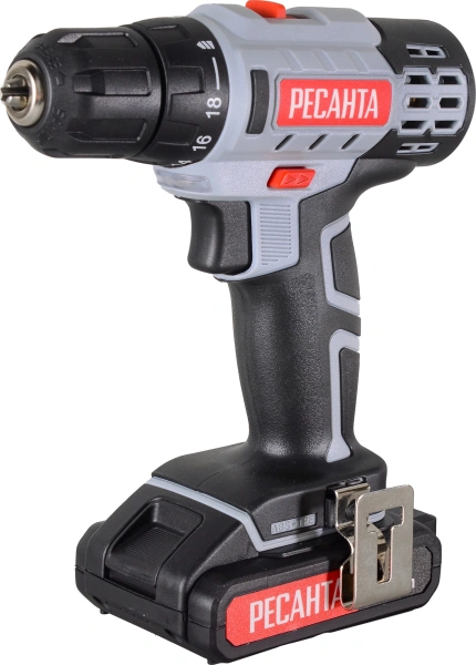 Дрель-шуруповерт Ресанта ДА-18-2ЛК аккум. патрон:быстрозажимной (кейс в комплекте) (75/14/5)