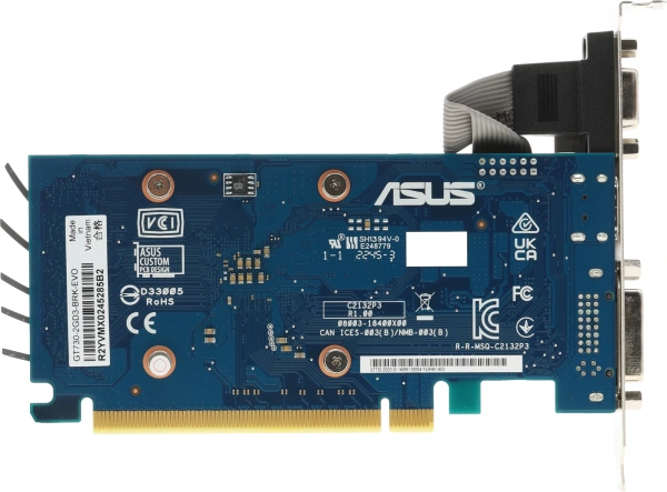 Видеокарта Asus PCI-E GT730-2GD3-BRK-EVO NVIDIA GeForce GT 730 2Gb 64bit DDR3 902/1800 DVIx1 HDMIx1 CRTx1 HDCP Ret
