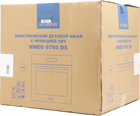 Духовой шкаф Электрический Hyundai HMEO 6780 DX черное стекло/серебристый