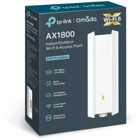 Точка доступа TP-Link EAP610-Outdoor AX1800 10/100/1000BASE-TX белый