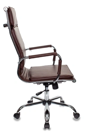 Кресло руководителя Бюрократ Ch-993 коричневый эко.кожа крестов. металл хром