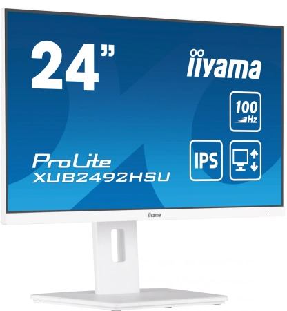 Монитор Iiyama 23.8" XUB2492HSU-W6 IPS FHD бел 0.4ms HDMI DP USB M/M HAS Piv 100Hz 250cd In