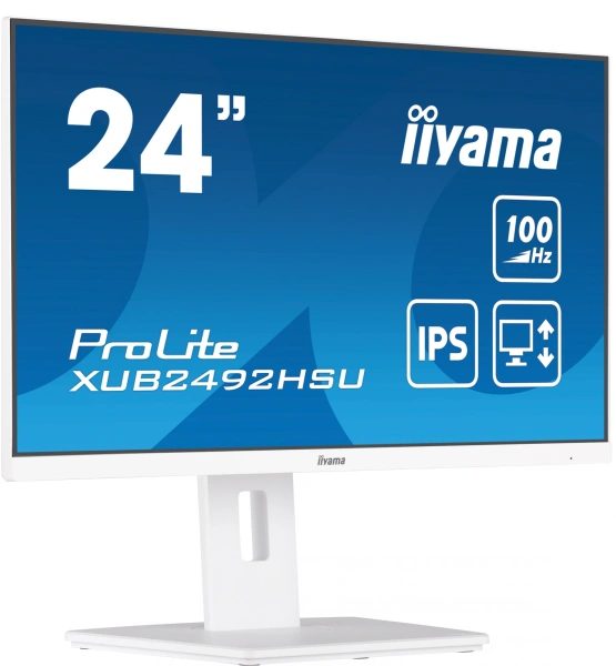 Монитор Iiyama 23.8" XUB2492HSU-W6 IPS FHD бел 0.4ms HDMI DP USB M/M HAS Piv 100Hz 250cd In