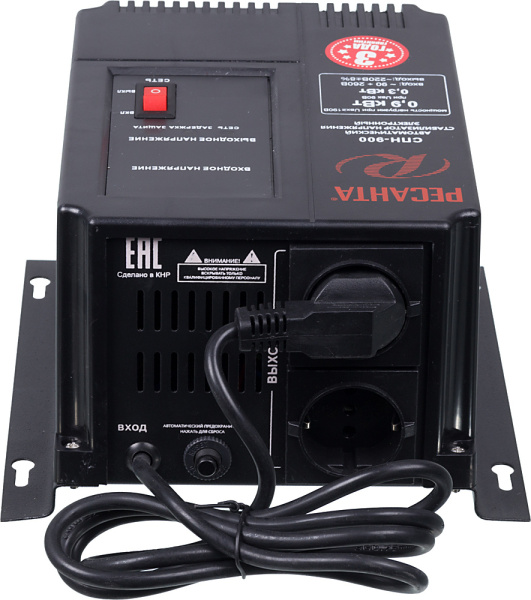 Стабилизатор напряжения Ресанта СПН-900 однофазный черный (63/6/23)