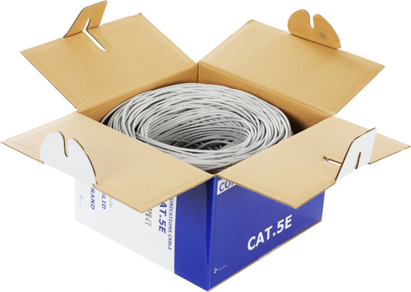 Кабель информационный Lanmaster NM-UTP5E2PR-CU кат.5E U/UTP 2X2 PVC внутренний 305м серый