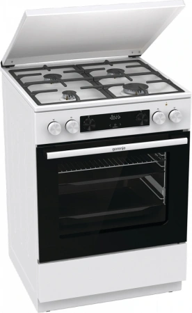 Плита Комбинированная Gorenje GKS6C71WF белый (металлическая крышка) реш.чугун