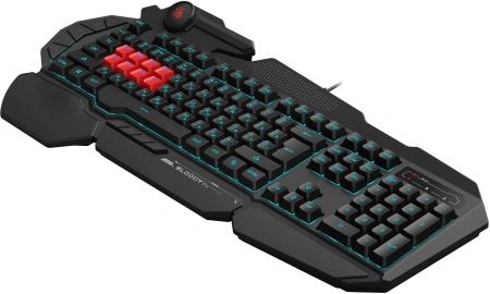 Клавиатура A4Tech Bloody B318 черный USB Multimedia for gamer LED (подставка для запястий)