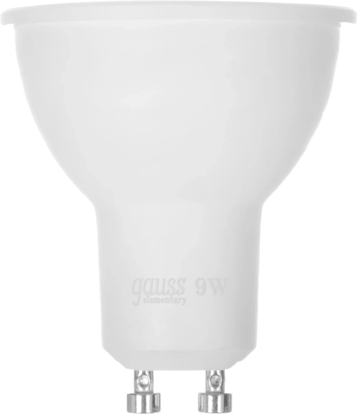 Лампа светодиодная Gauss Spotlight Elementary 9Вт цок.:GU10 спот 220B 4100K св.свеч.бел.нейт. MR16 (упак.:1шт) (13629)