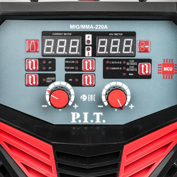 Сварочный полуавтомат P.I.T. PMIG220-C2 ММА 7.5кВт (кейс в комплекте)