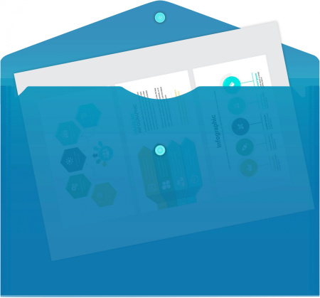 Конверт на кнопке Buro -PK120BU/BLU A4 пластик 0.12мм синий