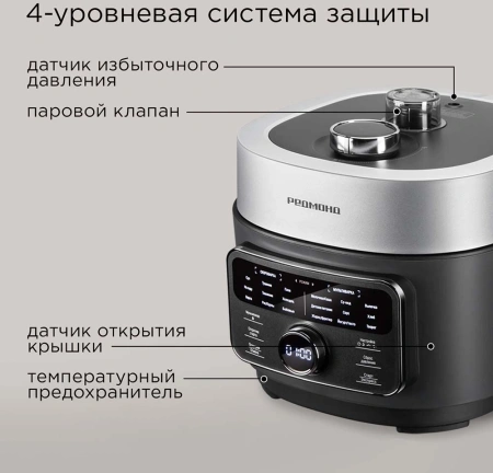 Мультиварка-скороварка Редмонд MP112 3л 890Вт серый