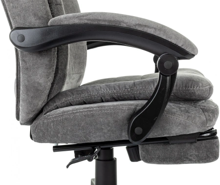 Кресло руководителя Бюрократ T-9950MSG-F Fabric серый Light-19 крестов. пластик подст.для ног