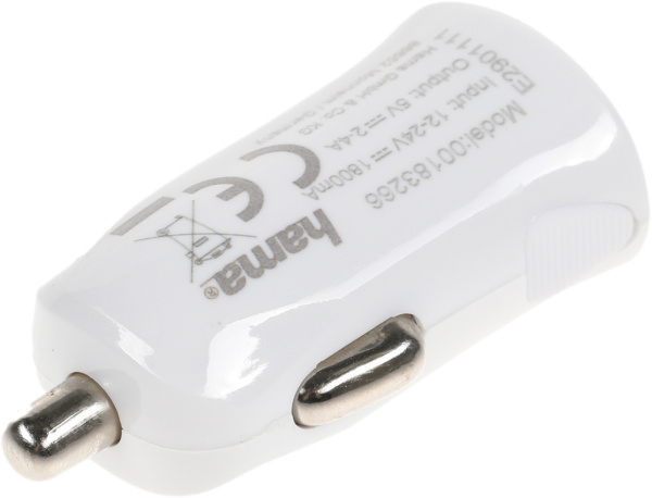 Комплект зар./устр. Hama H-183266 2.4A USB для Apple белый (00183266)